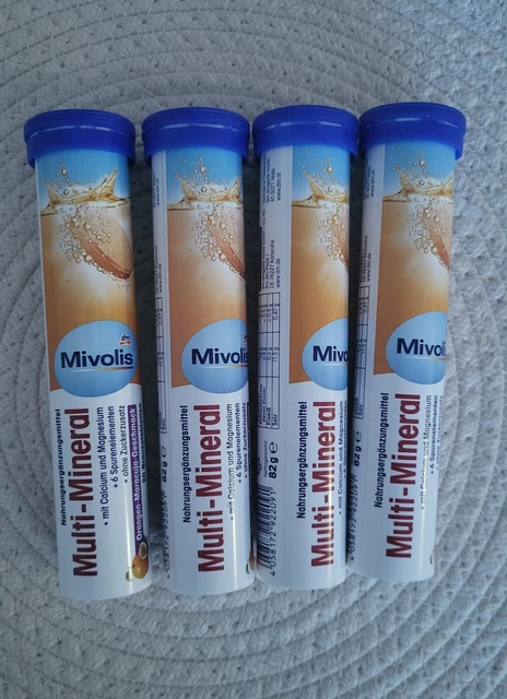 Complément Alimentaire Mivolis Multi-minéraux - Comprimés Effervescents Sans Sucre - 80 Pièces - Fabriqué En Allemagne