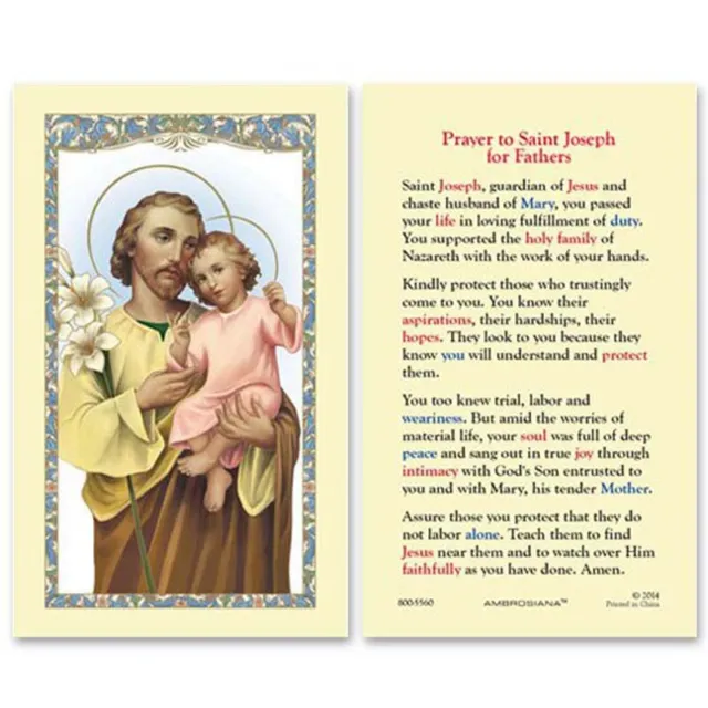 Prayer to St Joseph for Fathers - Laminated Holy Card 800-5560
