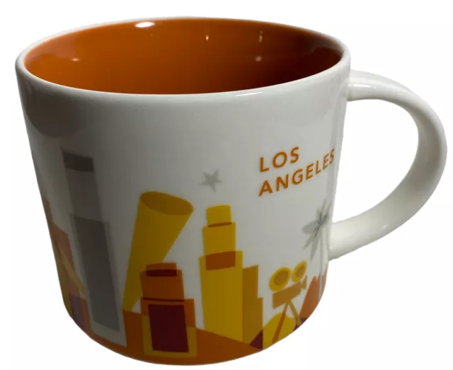 Starbucks Los Angeles You Are Here Mug Collector Series Coffee Cup 14 oz Orange