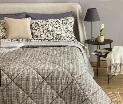 Riviera Trapuntino Stampato Double Magnolia 1 Posto e Mezzo Beige 