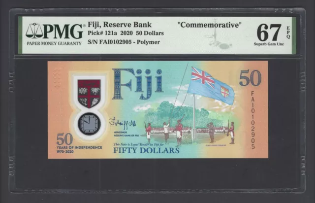 Fiji 50 Dollars 2020 P121a "Commemorative" Uncirculated Grade 67