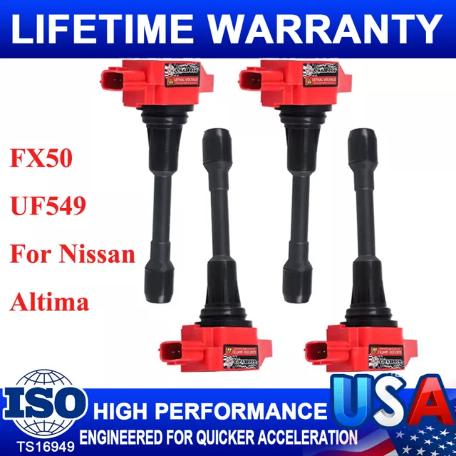 4Pack Ignition Coil for Nissan Altima Sentra Rogue Cube 2.5L Infiniti FX50 UF549