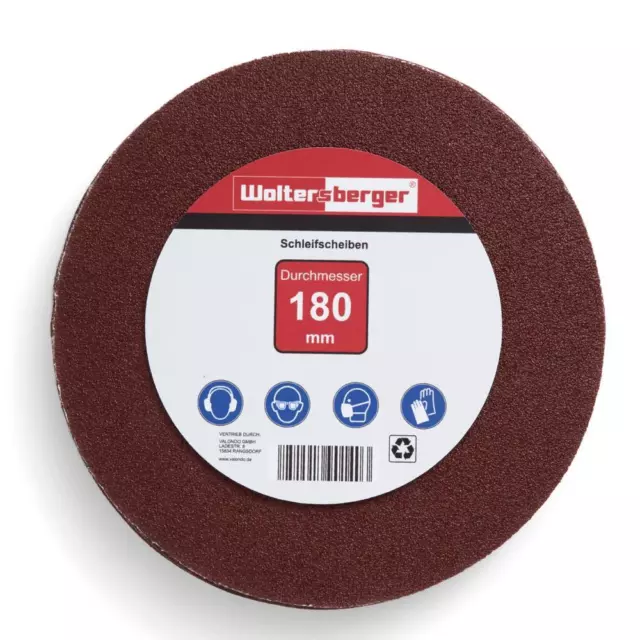 Woltersberger Discos de Lijado 50 Unidad Set 180mm Abrasivos Rojo sin Agujero