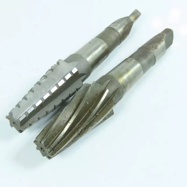 MR & TCO 1-3/8" x 3/4" Full Taper Reamer Morse Taper #3 Shank Lot of 2