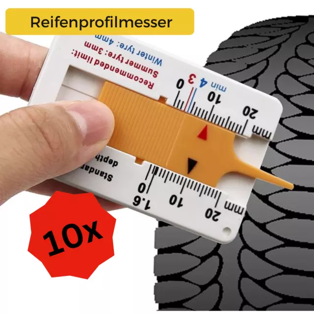 Reifen Profil Messgerät Messung Reifen Profilmesser Metall 8,9cm klein