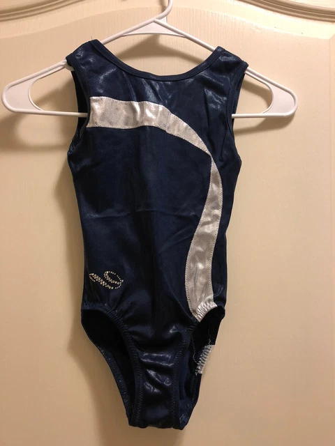 Dreamlight Activewear Gymnastics Leotard Navy & Silver Foil Size Child 7/8 Dreamlight Activewear Gymnastics Leotard Navy & Silver Foil Size Child 7/8