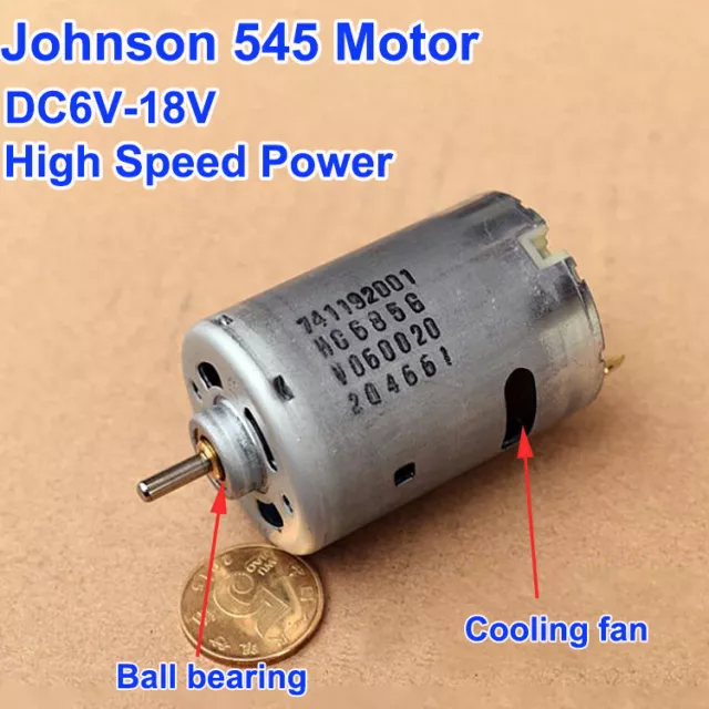 JOHNSON HC685G RS-545 DC12V-18V High Speed  Power Electric Drill Tools Toy Motor