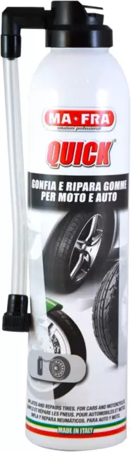 , Quick, Gonfia E Ripara Le Gomme Forate Di Auto E Moto, Adatto a Pneumatici Con