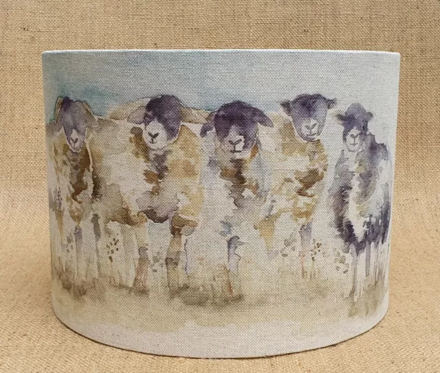 Country Voyage COME BY sheep drum lampshade spring lambs farming 15cm to 45cm