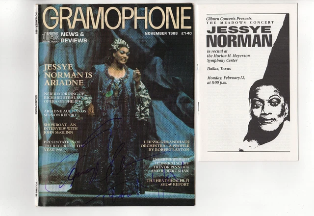 Lot 2 Jessye Norman items Grammy winning operatic Soprano signed and unsigned