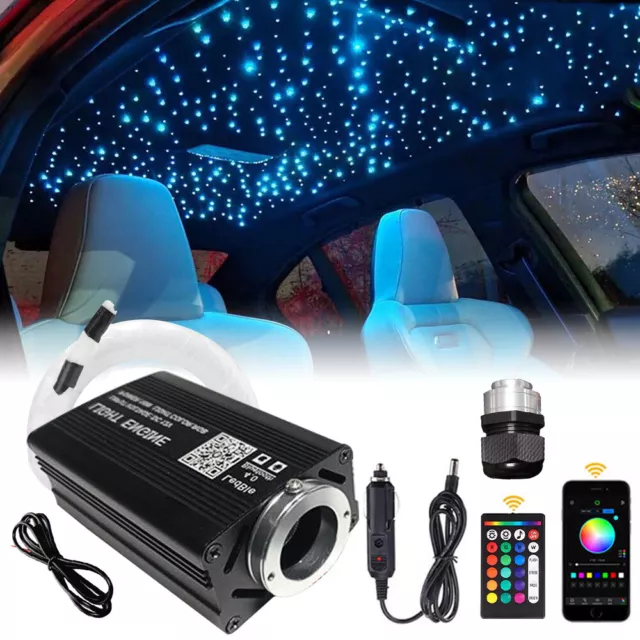 500 LED RGBW Sternenhimmel Auto Lichtfaser Glasfaser Optik Deckenleuchte Kit APP