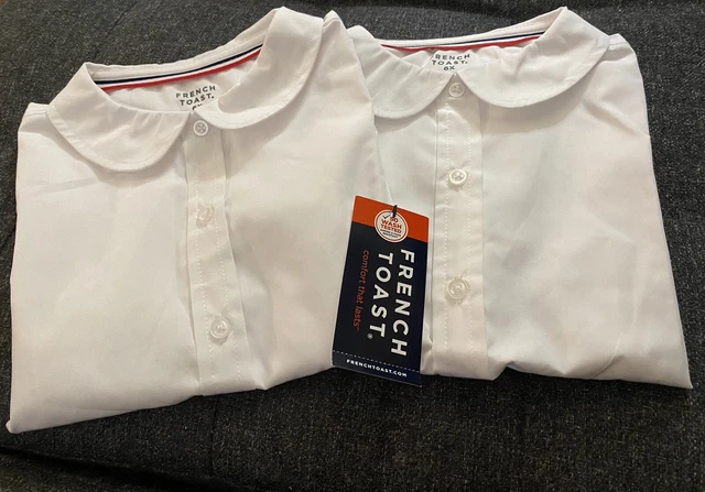 2 French Toast Girls Short Sleeve Peter Pan Collar School Uniform Blouse Size 6X 2 French Toast Girls Short Sleeve Peter Pan Collar School Uniform Blouse Size 6X