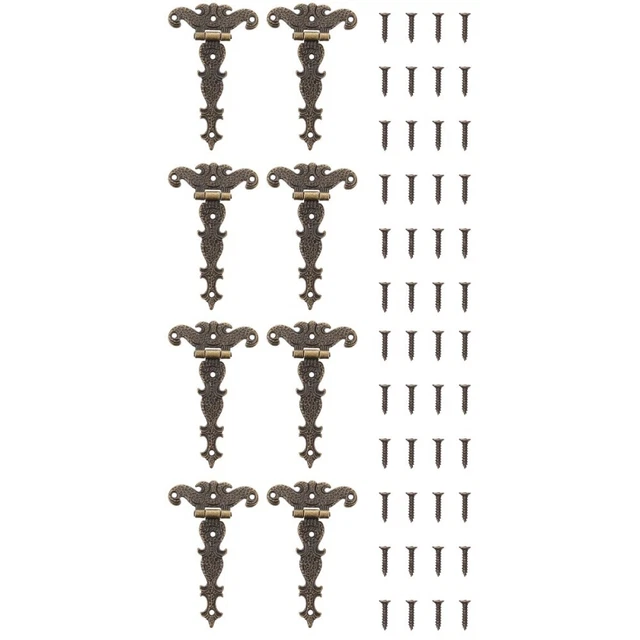 8 pcs Hinges for Furniture Barn Gate Door Hinges Wrought Iron Cabinet Hinge