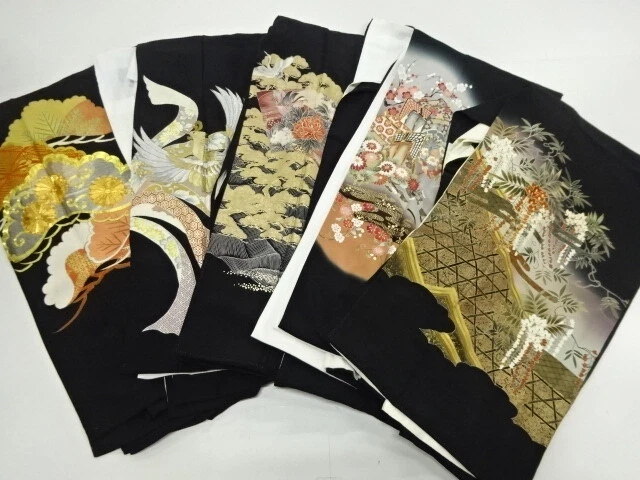 41130# Japanese Kimono / Antique Tomesode / Set Of 5
