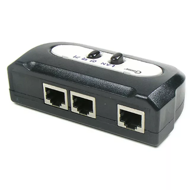 1G Gigabit Network switch Selector Connector 1000M 2 Port RJ45 Network  Splitter 