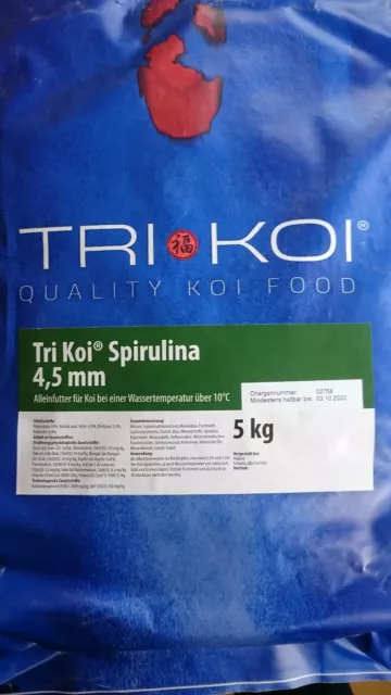 Tri Koi Spirulina - farbförderndes Koifutter aus der Schweiz - 4,5 mm - 10 kg