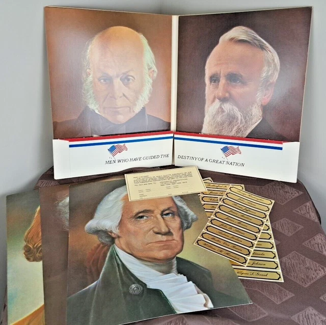 Portraits of The U.S. Presidents Thru Nixon Artist Sam J Patrick 1972 Vintage