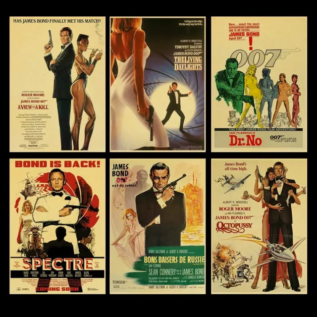 British legend James Bond 007 Retro Poster kraft paper home &amp