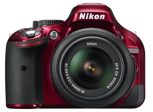 Nikon D D5200 24.1MP Digital SLR Camera - Red (Kit w/ AF-S DX G VR 18-55mm Lens)