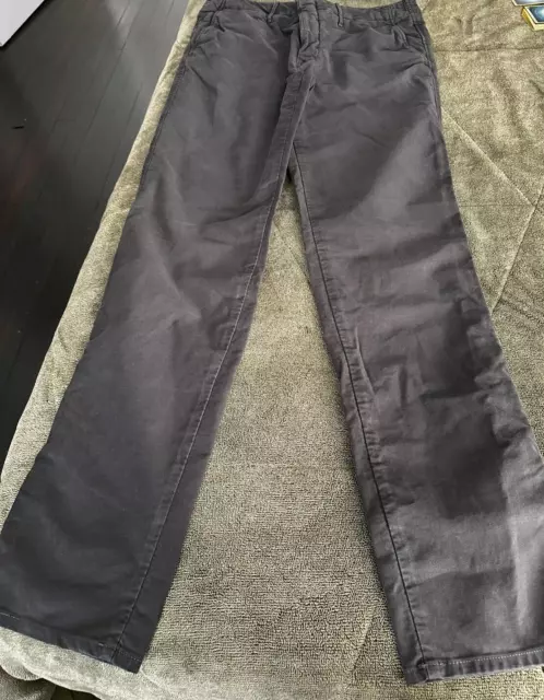 Incotex Mens Pants Gray 34X32 Slim Fit Chino Logos Stretch Slacks Zip