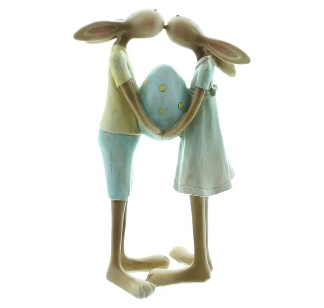 Salvare Set 2x Coppie Coniglietto " Bacio " Pasquale,Statua Decorativa Lepri 2