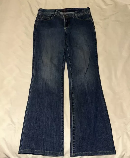 NYDJ Barbara Bootcut Denim Jeans Women's 8 Blue Mid Rise Dark Wash