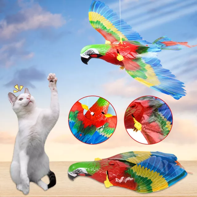 Jouets de chat oiseau volant | Oiseaux simulés jouets de chat interactifs avec son et lumière