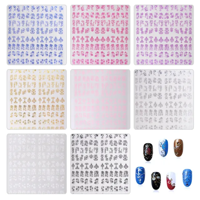 108pcs/Sheet 3D Manicure Flower Nail Art Stickers Decals Tips Stamping Tools rt