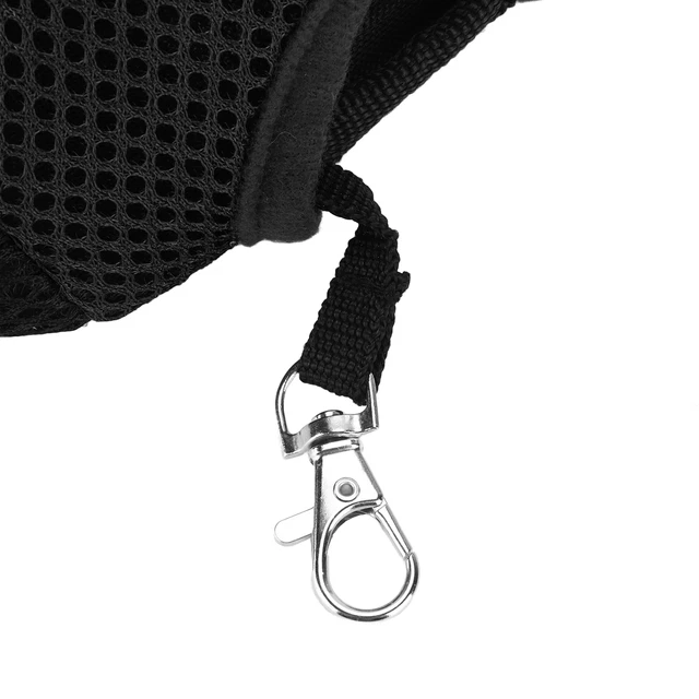 (Negro L) Bolso para el pecho de mascotas ambos lados con cremallera Bolso para mascotas transpirable elástico