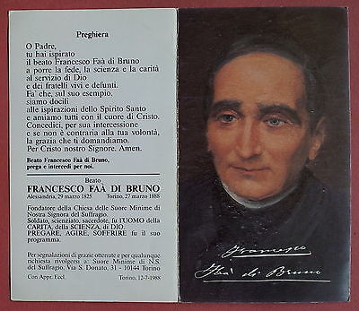 Santino Holy Card a libretto Francesco Faà di Bruno 