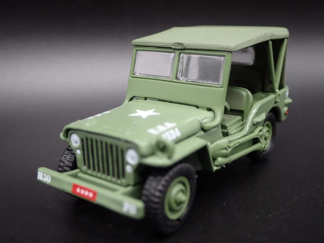 Jeep Willys MB 1/64 – Modèle Militaire En Métal – Véhicule Tout-terrain – Collection Adulte Ou Cadeau
