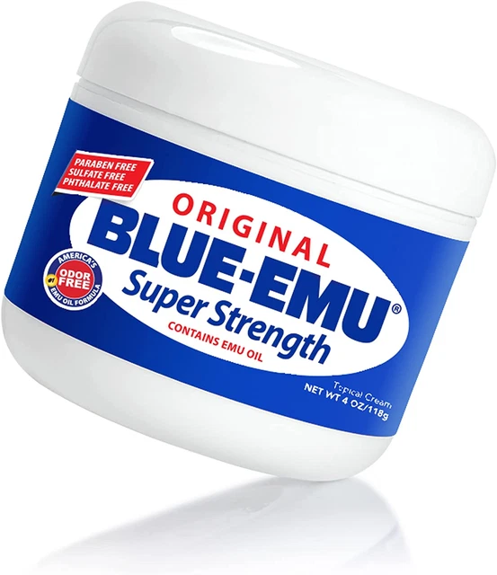 Blue-Emu Super Strength Emu Oil, Odor & Fragnance Free, Blue, 4 Oz, (00204)