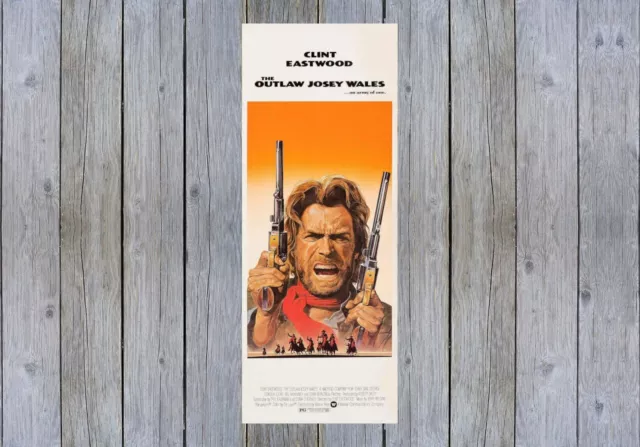 1976 THE OUTLAW JOSEY WALES VINTAGE MOVIE POSTER PRINT STYLE E 36x14 9 MIL PAPER 2