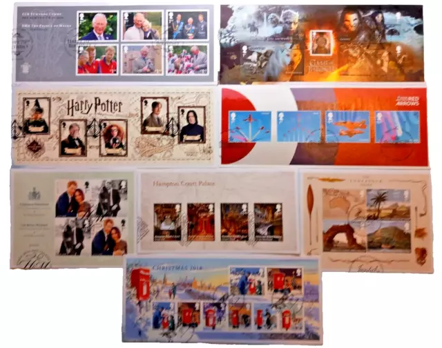 GB 2018 ~Year Set~Mini Sheets Only~(8)~ Fine Used Sets, on piece~ex fdc~UK