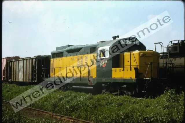 Original Slide Chicago & Northwestern CNW 707 EMD GP9 Proviso ILL 8-23-75