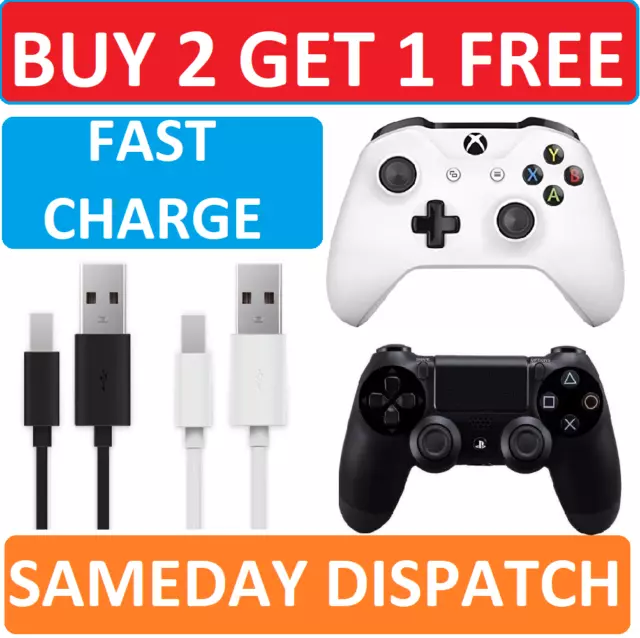 Long Fast USB Charging Charger Cable Lead For PS4 XBOX ONE Controller 1M 2M 3M