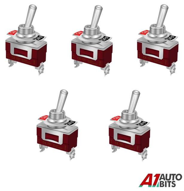 5X HEAVY DUTY Toggle Switch On-Off WATERPROOF SPST 15A 250Vac Car Boat ...