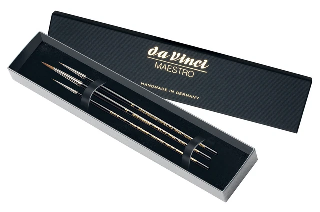 Set 3 pennelli in martora rossa DA VINCI - MAESTRO - acquerello (5500)