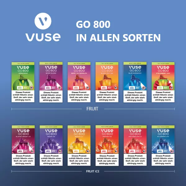 VUSE Go 800 ZÜGE EDITION 20% Rabatt (E-SHISHA) VAPE ALLE SORTEN