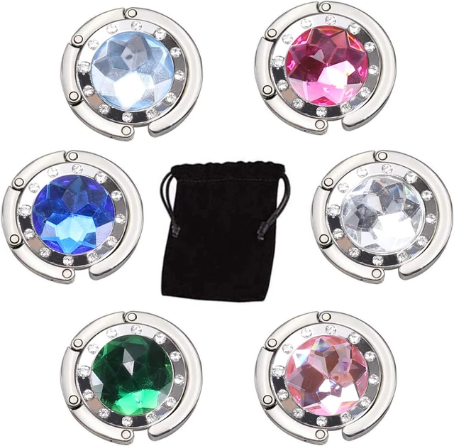 6 Ganci Da Tavolo Per Borse - Metallici Con Cristallo - Regalo Perfetto Per Donne - Foto 10