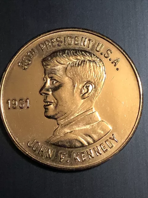 Vintage 1961 Jfk John F Kennedy Inaugural President Gold Tone Medal