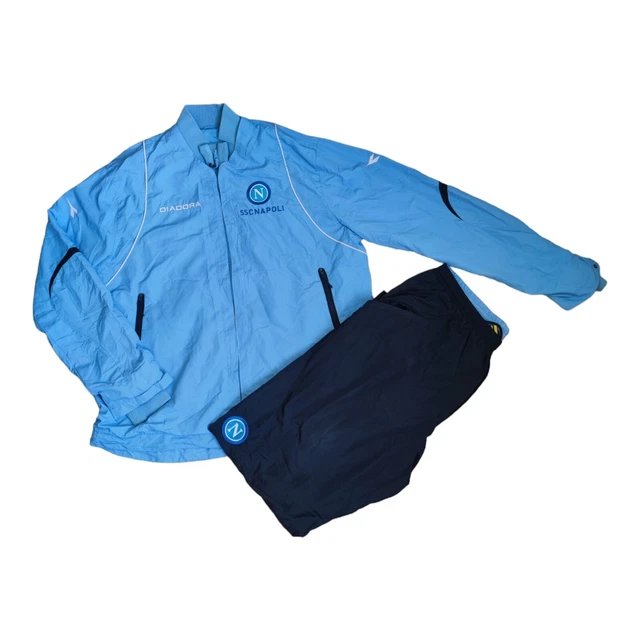 Tuta Completa Diadora Napoli Vintage Y2K Tracksuit Track Pants Calcio Uomo XXL