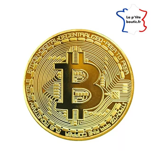 ⭐️⭐️⭐️⭐️⭐️ Médaille Pièce BITCOIN Dorée BTC collector couleur OR ⭐️⭐️⭐️⭐️⭐️