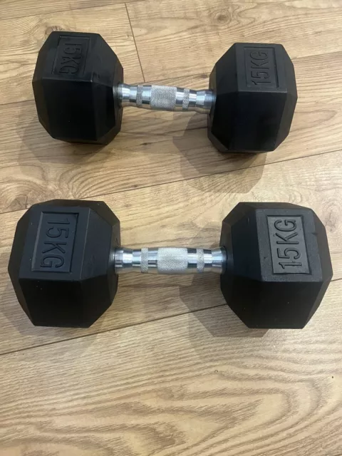 15kg hex dumbells pair