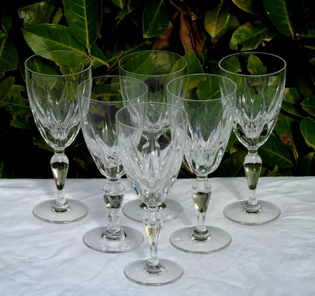 Cristallerie de Lorraine - Service de 6 verres à eau cristal, modèle  chantilly