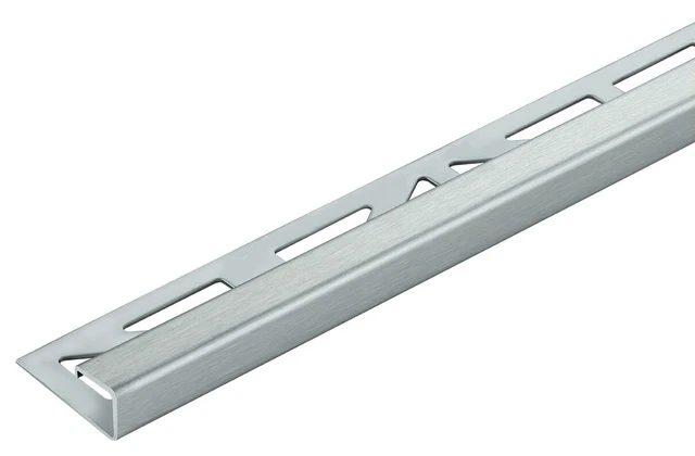 Fliesenschiene Quadratprofil Fliesenprofil Edelstahl Gebürstet 9mm/2,5m