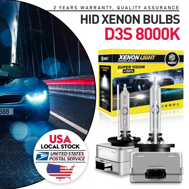 2PCS OEM D3S 8000K HID XENON HEADLIGHT BULBS For Audi Q3 Quattro 2015