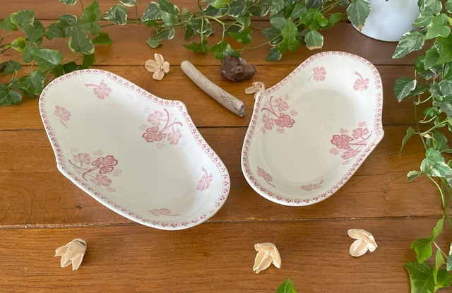Lot De 2 Raviers / Beurriers Vintage Arcopal – Décor De Fruits – Années 60/70