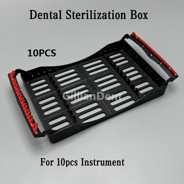 Dental Autoclave Sterilization Cassette Pack Box Tray For 10 Instruments Plastic