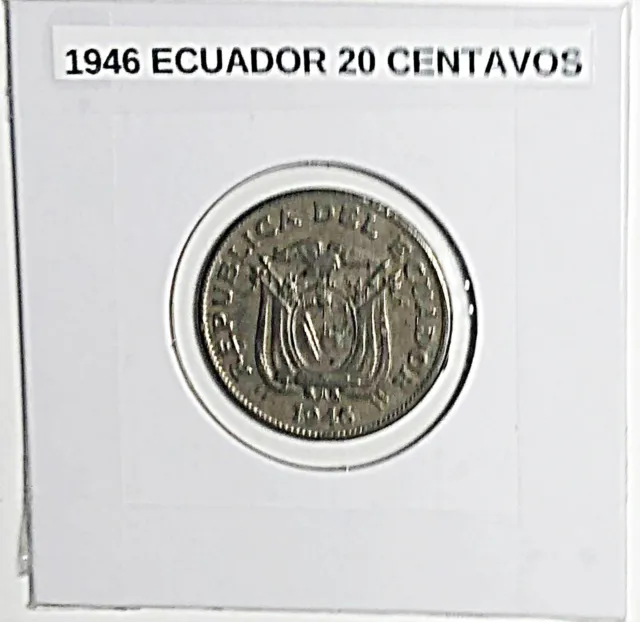 1946 Ecuador 20 Centavos WORLD COIN